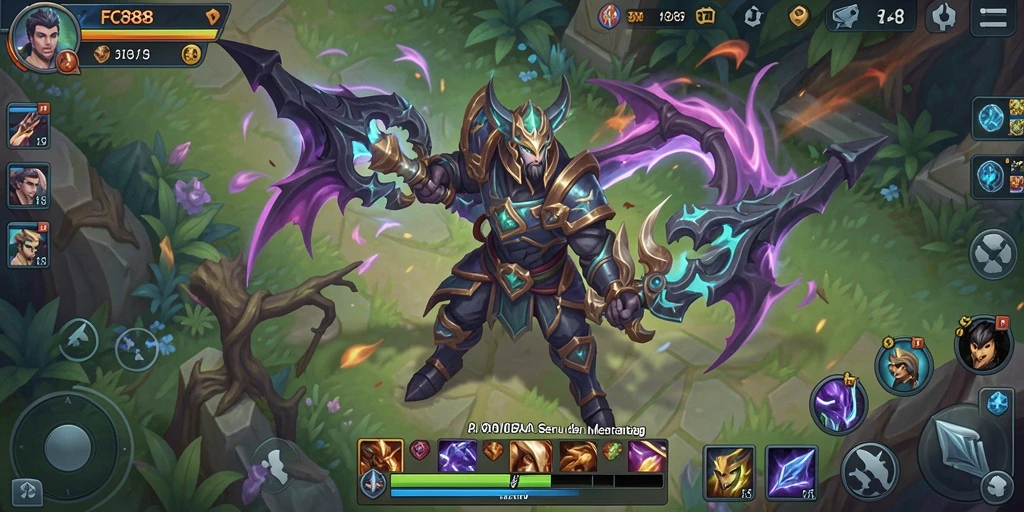 Tangkapan layar gameplay seru di arena MOBA FC888.