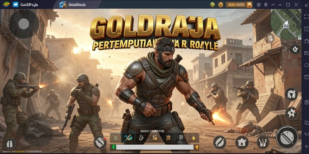 Screenshot gameplay epik dari GOLDRAJA menunjukkan pertempuran sieru.