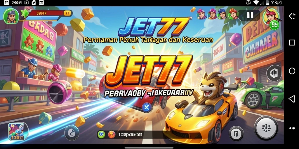 Tangkapan layar utama JET77 menunjukkan aksi seru dalam permainan Arcade.