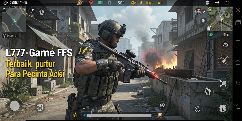 Screenshot gameplay L777 menampilkan aksi seru dalam pertempuran FPS.