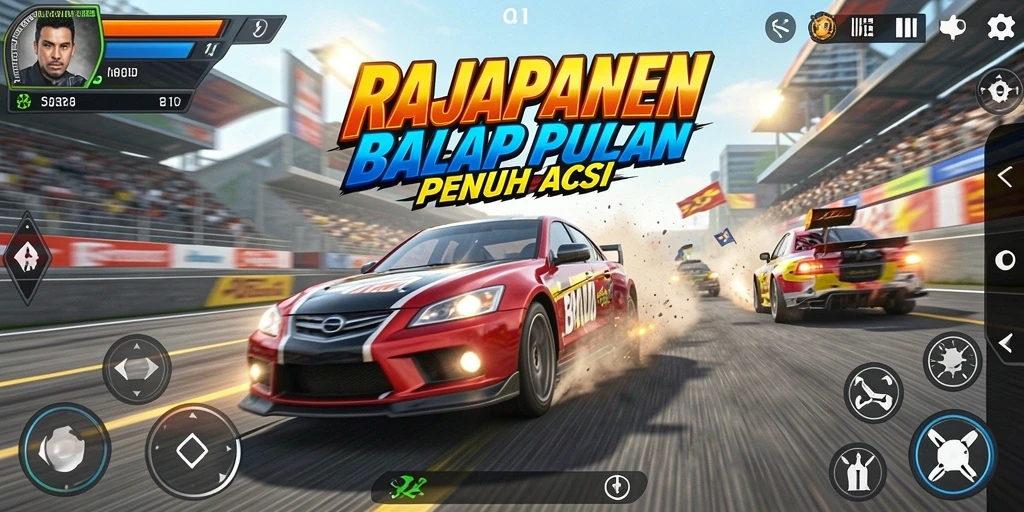 Tampilan gameplay balap yang mendebarkan dari RAJAPANEN.