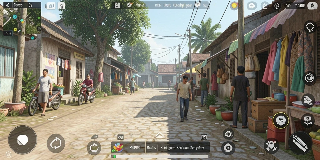 Tampilan gameplay RAP89 yang realistis dalam simulasi kehidupan sehari-hari.