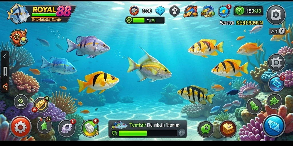 Tampilan gameplay <strong>ROYAL88</strong> dengan aksi tembak ikan yang seru.