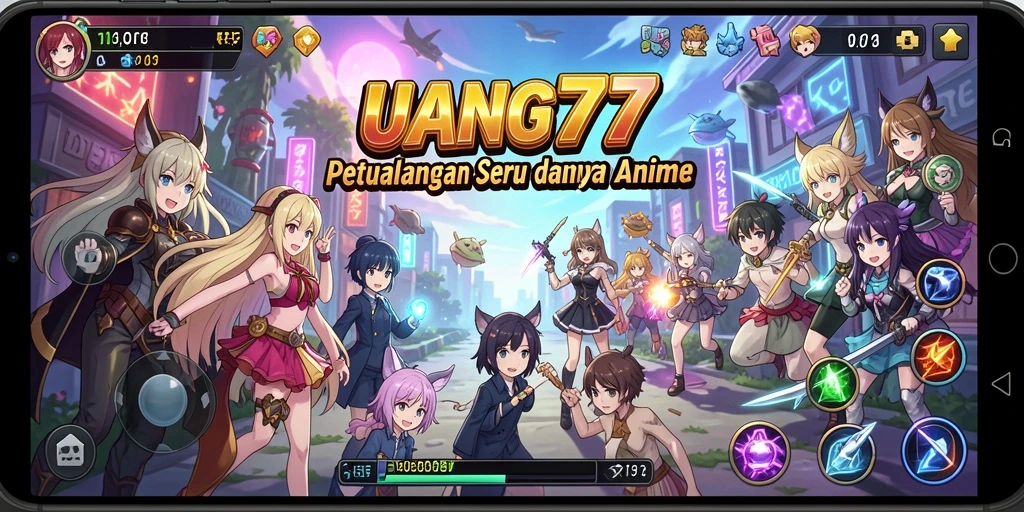 Tampilan gameplay yang seru dan penuh warna di <strong>UANG77</strong>.