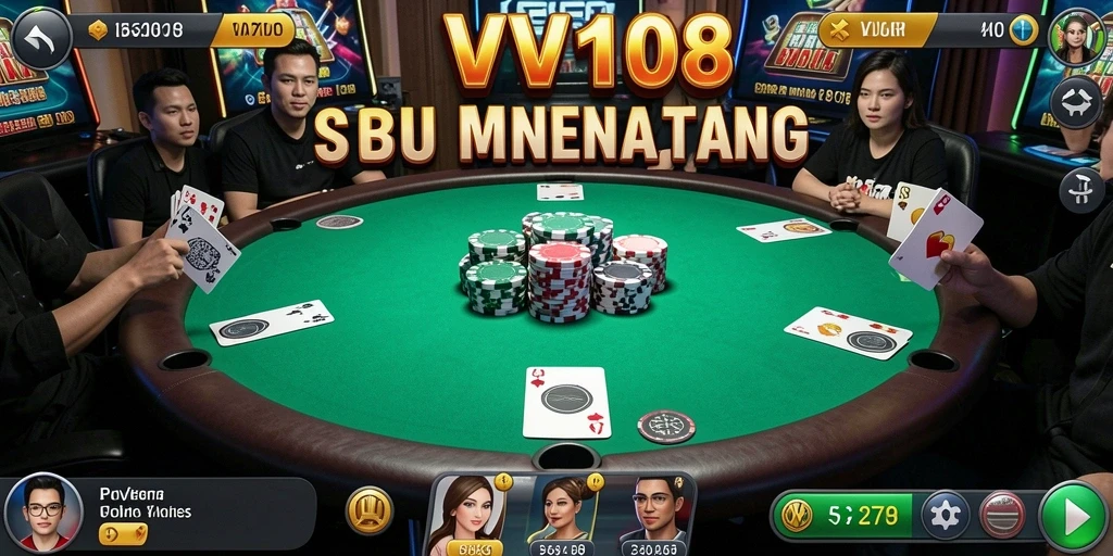 Screenshot VW108 menampilkan aksi seru dalam permainan poker yang menarik.